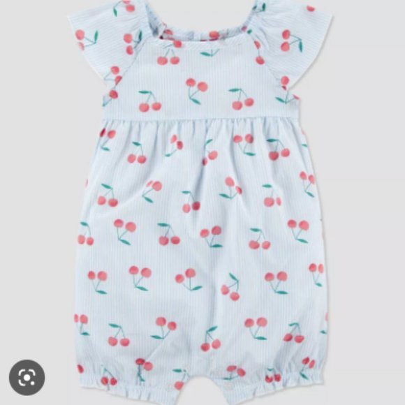 Baby Girls Cherries Romper Just One You - Picture 1 of 11